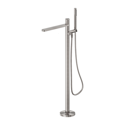 Nero Pure SS316L Progressive Freestanding Bath Mixer Brushed Nickel