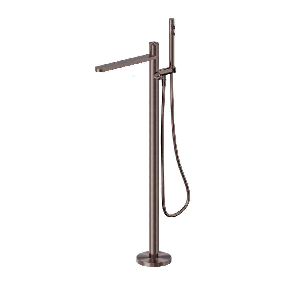 Nero Pure SS316L Progressive Freestanding Bath Mixer Brushed Bronze