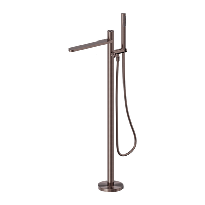 Nero Pure SS316L Progressive Freestanding Bath Mixer Brushed Bronze