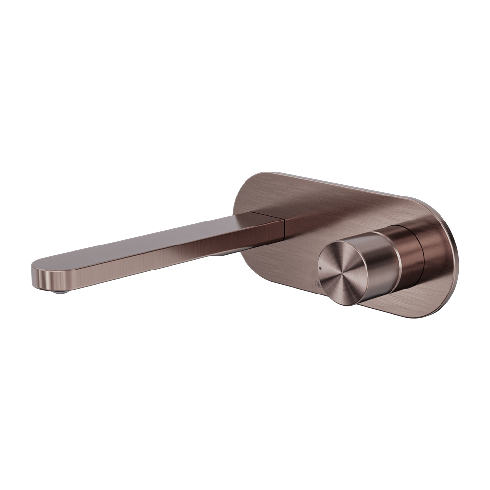Nero Pure SS316L Progressive Wall Basin/Bath Mixer Set Brushed Bronze