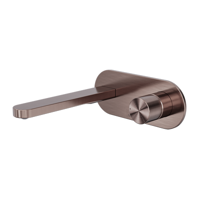 Nero Pure SS316L Progressive Wall Basin/Bath Mixer Set Brushed Bronze