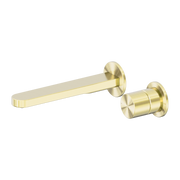 Nero Pure SS316L Progressive Wall Basin/Bath Mixer Set Brushed Gold