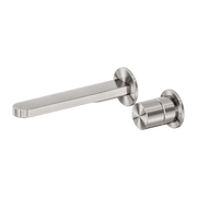 Nero Pure SS316L Progressive Wall Basin/Bath Mixer Set Brushed Nickel