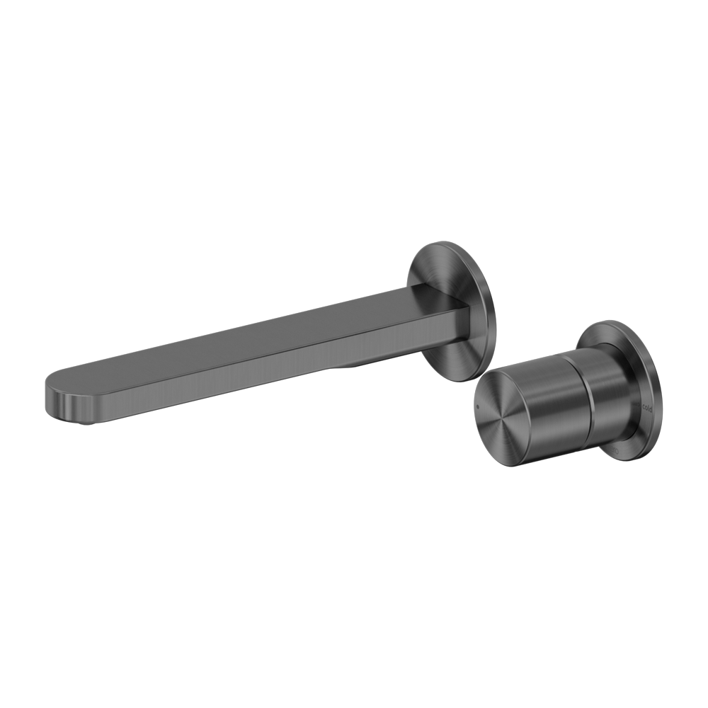 Nero Pure SS316L Progressive Wall Basin/Bath Mixer Set Graphite