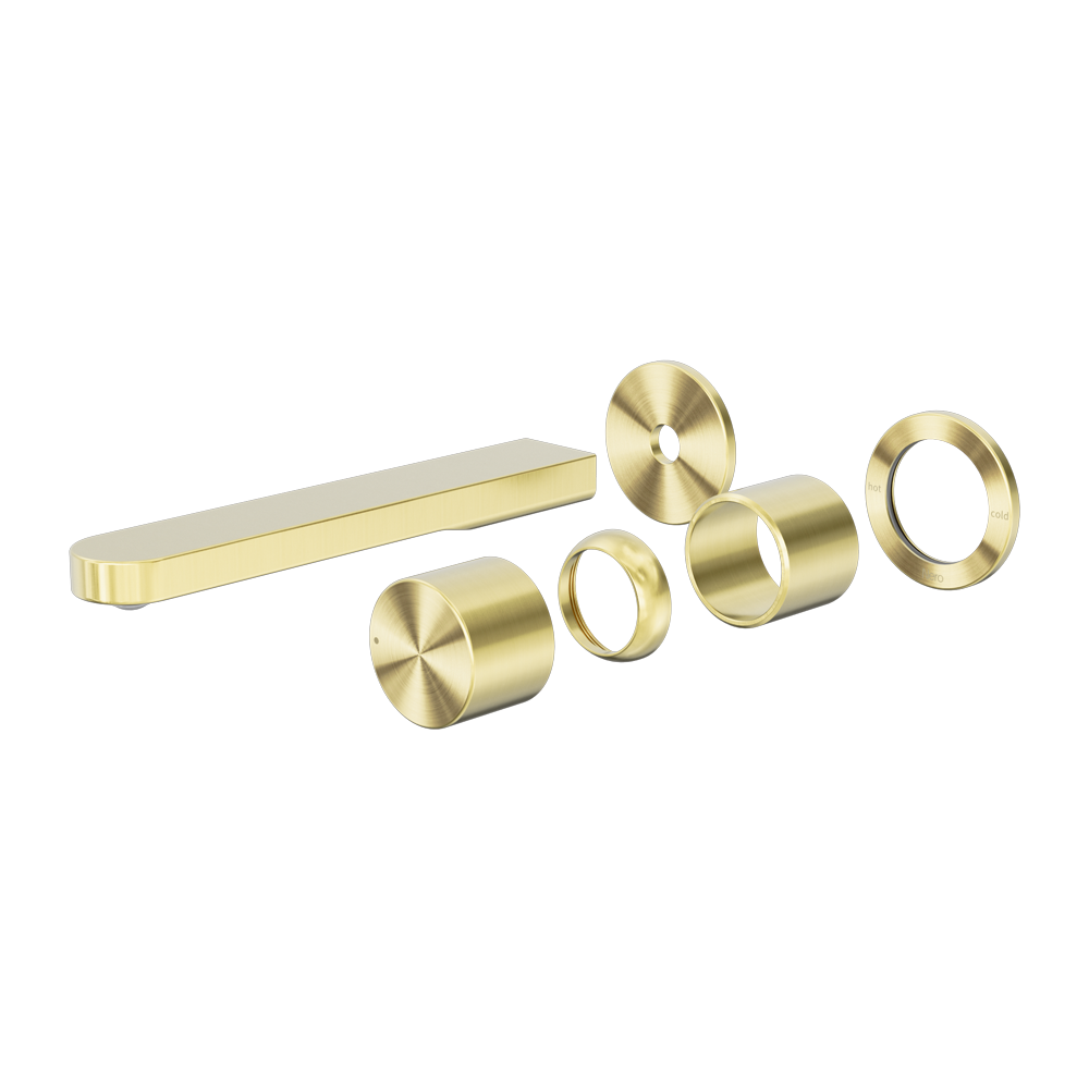 Nero Pure SS316L Progressive Wall Basin/Bath Mixer Set Trim Kit Only Brushed Gold