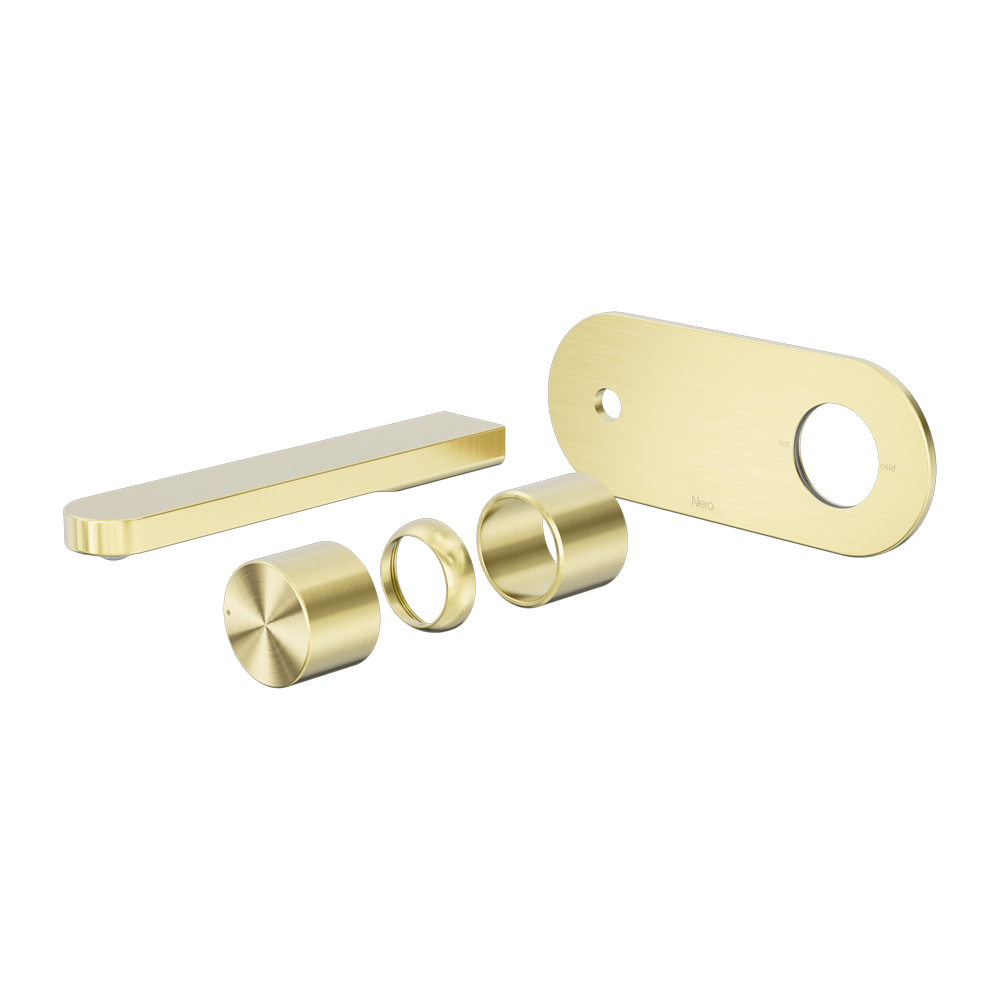 Nero Pure SS316L Progressive Wall Basin/Bath Mixer Set Trim Kit Only Brushed Gold