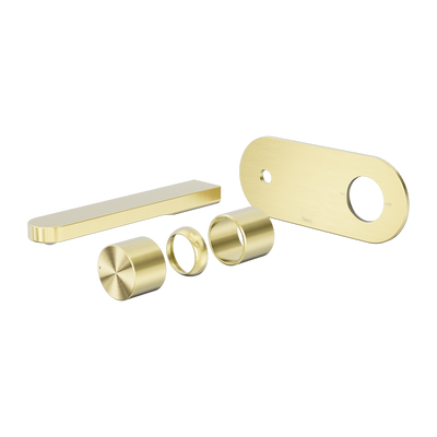 Nero Pure SS316L Progressive Wall Basin/Bath Mixer Set Trim Kit Only Brushed Gold
