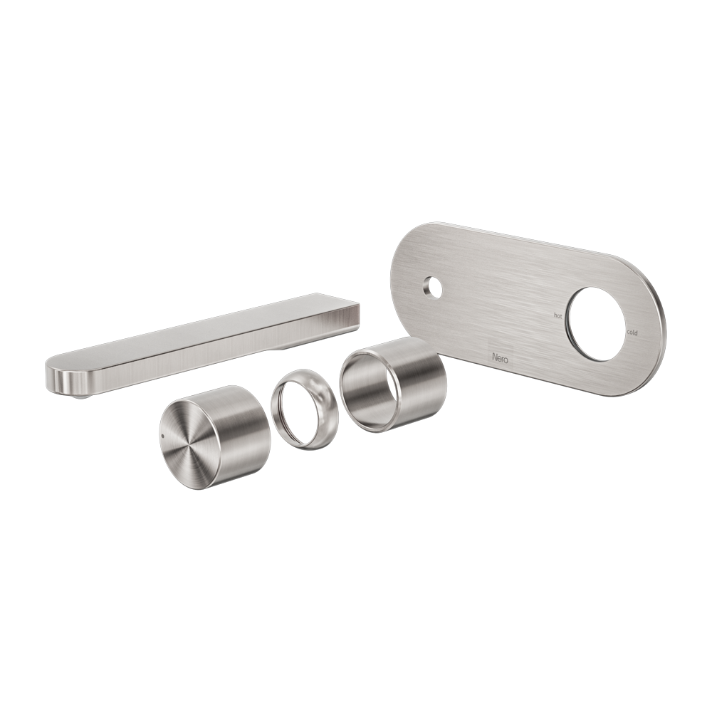 Nero Pure SS316L Progressive Wall Basin/Bath Mixer Set Trim Kit Only Brushed Nickel