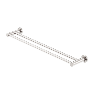 Nero Mecca Double Towel Rail 600/800mm Brushed Nickel