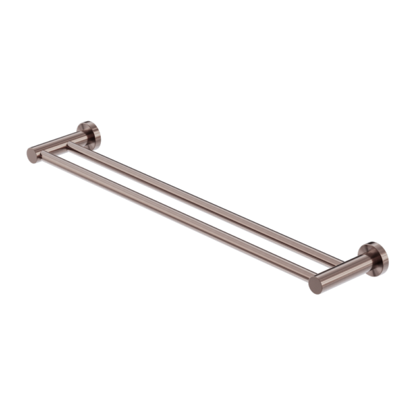 Nero Mecca Double Towel Rail 600/800mm Brushed Bronze