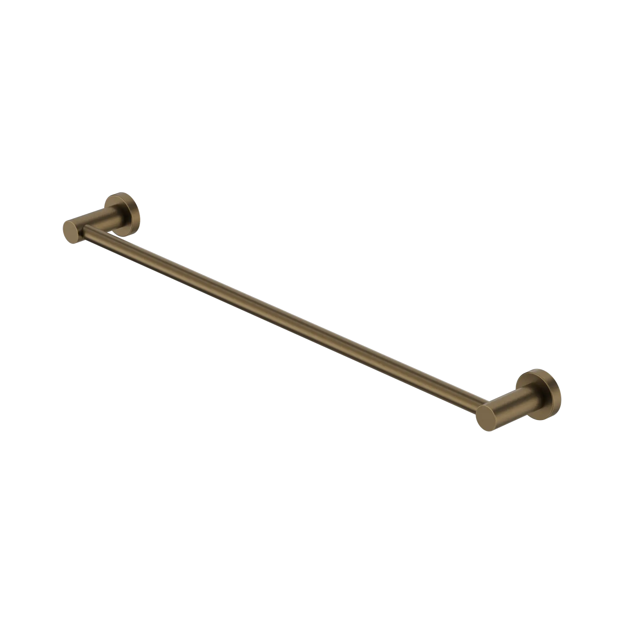 Nero Mecca Single Towel Rail 600mm Tumbled Antique Brass