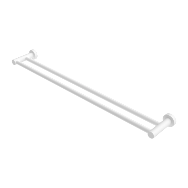 Nero Mecca Double Towel Rail 600/800mm Matte White