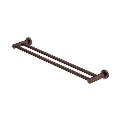 Nero Mecca Double Towel Rail 600mm Rome Bronze
