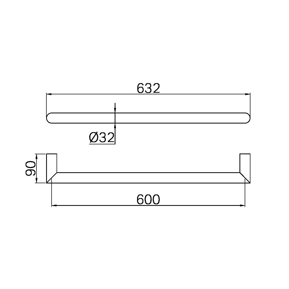 Nero Mecca 240V Single Heated Towel Rail Brushed Gold (NR1925hBG)