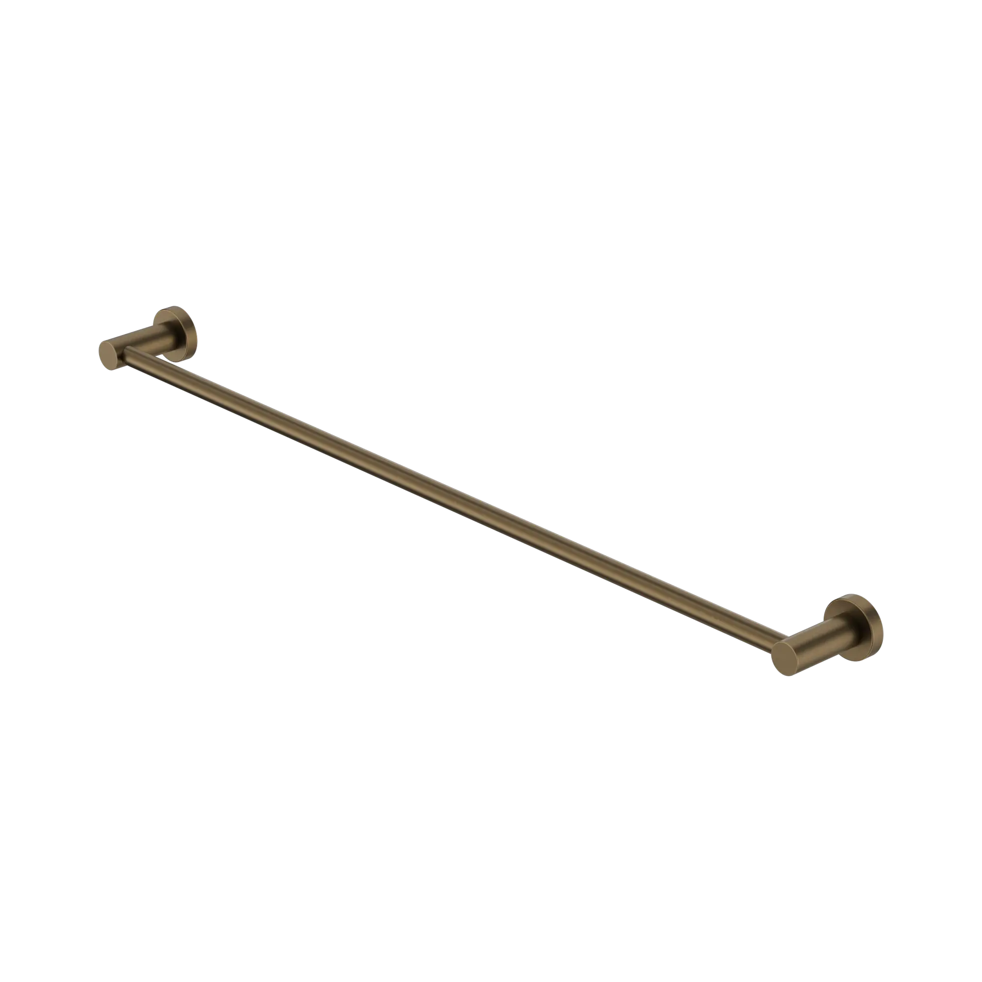 Nero Mecca Single Towel Rail 800mm Tumbled Antique Brass