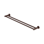 Mecca Double Towel Rail 800mm Rome Bronze