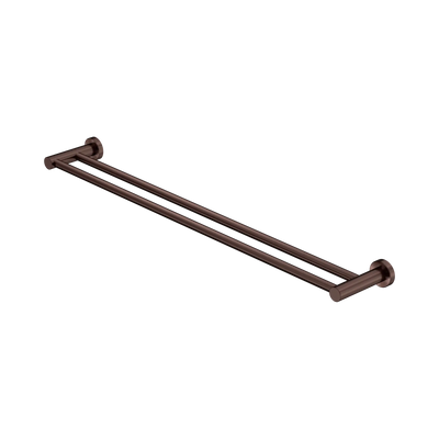 Nero Mecca Double Towel Rail 800mm Rome Bronze