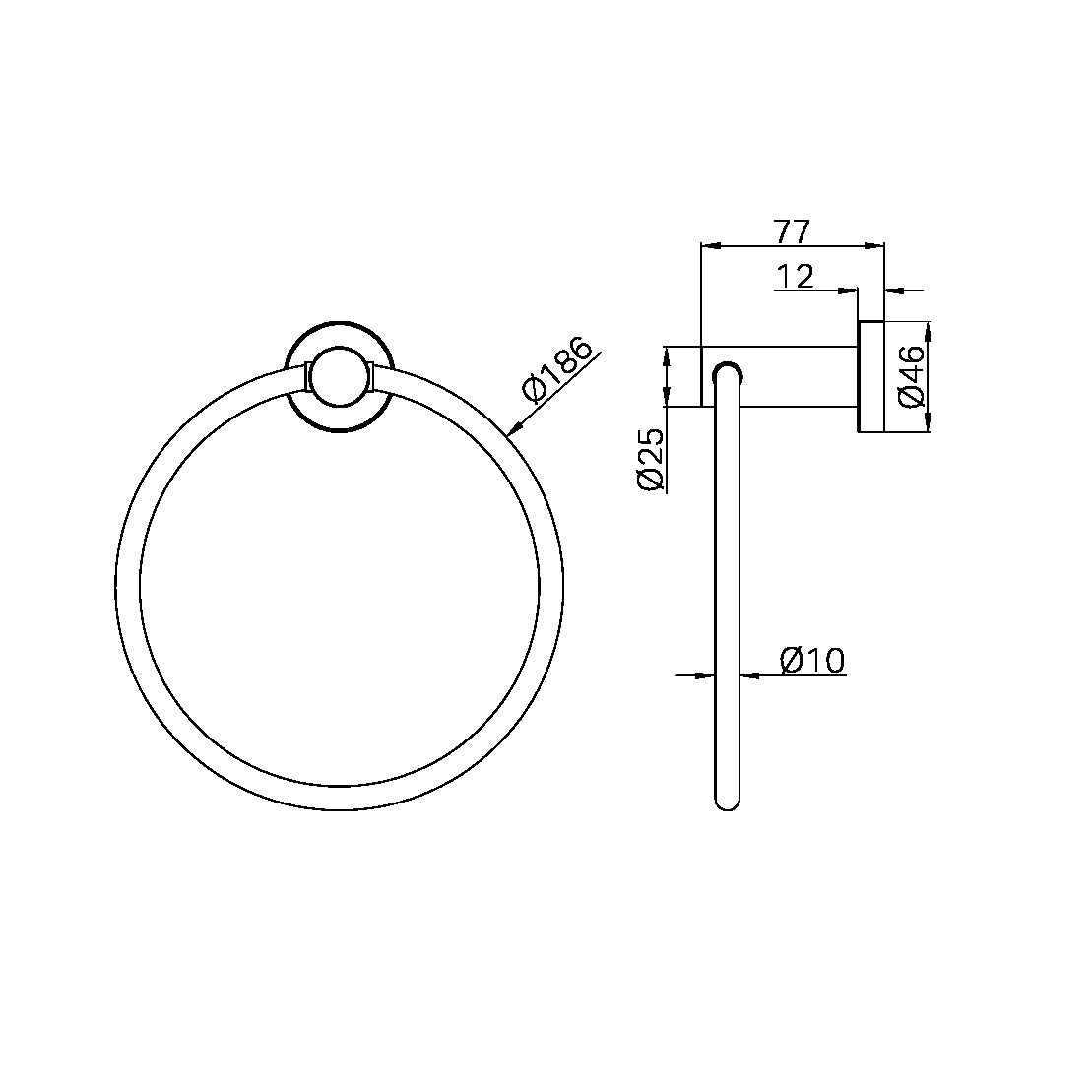 Nero Mecca Hand Towel Ring Brushed Bronze