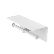Nero Mecca Double Toilet Roll Holder With Shelf Matte White