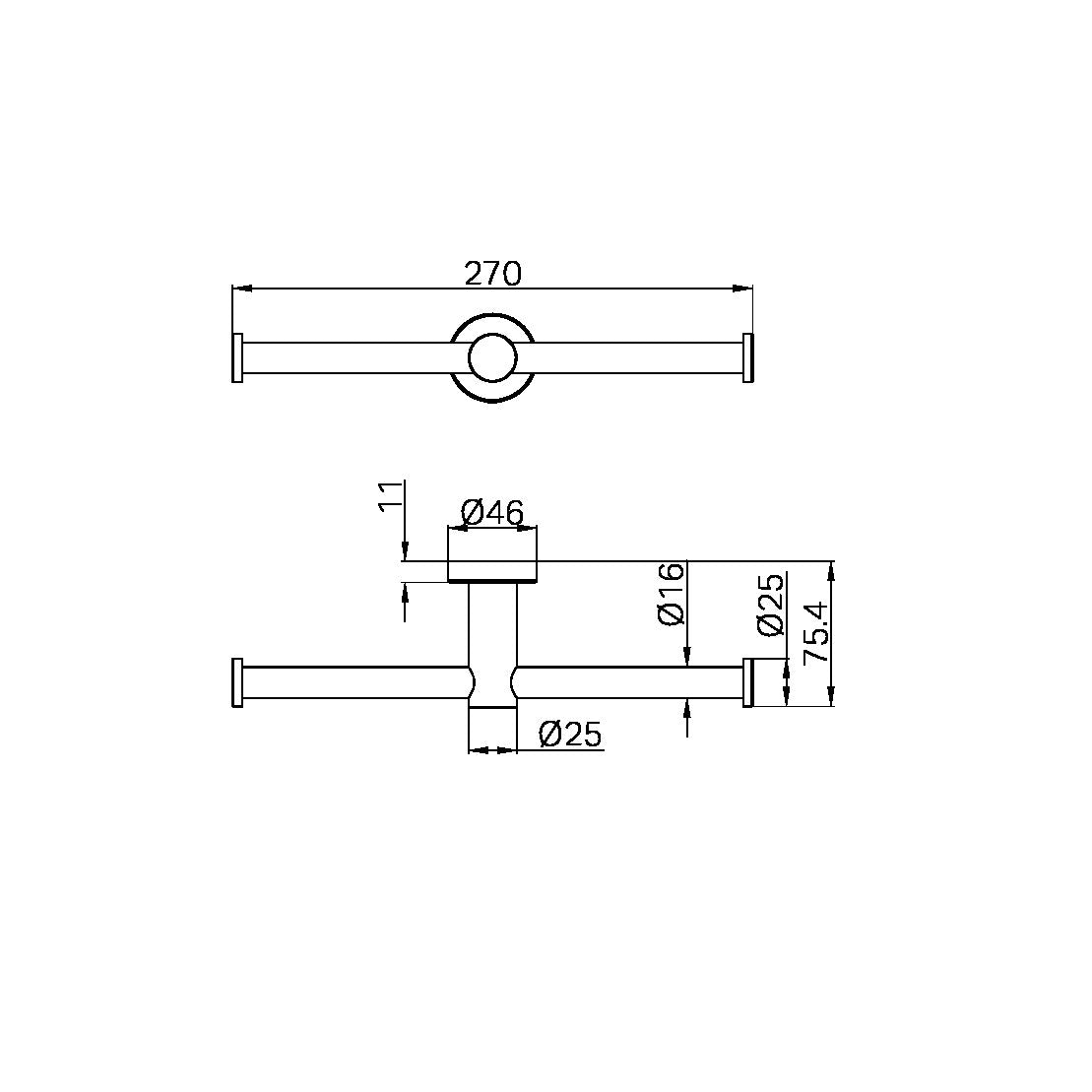 Nero Mecca Double Toilet Roll Holder Matte Black