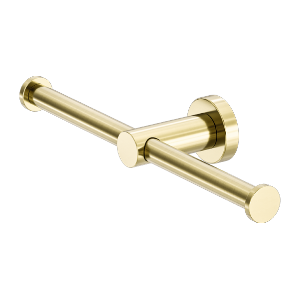 Nero Mecca Double Toilet Roll Holder Brushed Gold
