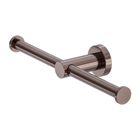 Nero Mecca Double Toilet Roll Holder Brushed Bronze