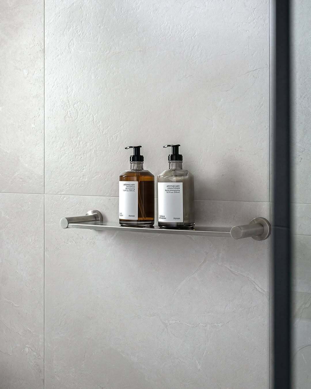 Nero Mecca Metal Shower Shelf Brushed Nickel