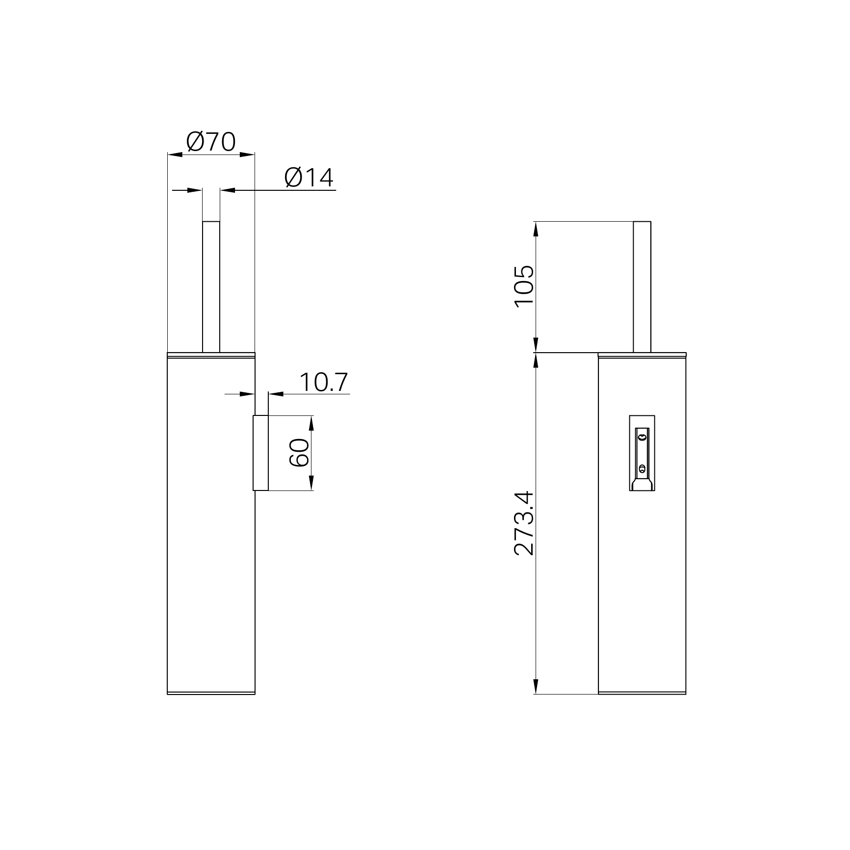 Nero Mecca Toilet Brush Holder Brushed Nickel