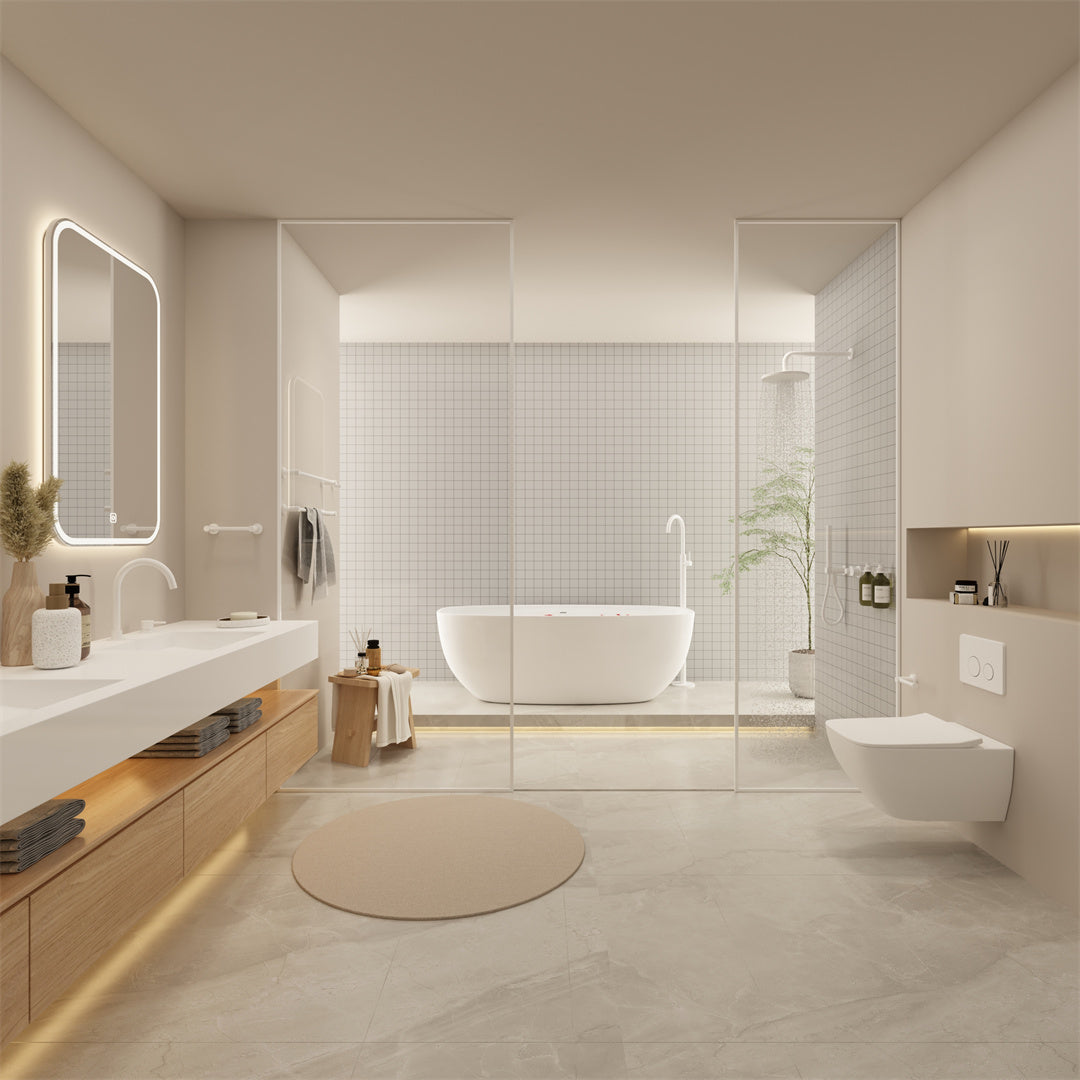 Nero Mecca Freestanding Bath Mixer Matte White