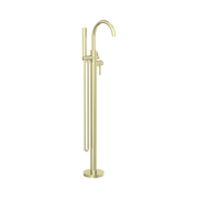 Nero Mecca Round Freestanding Bath Mixer With Handshower Brushed Gold