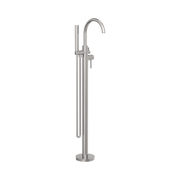 Nero Mecca Round Freestanding Bath Mixer With Handshower Brushed Nickel