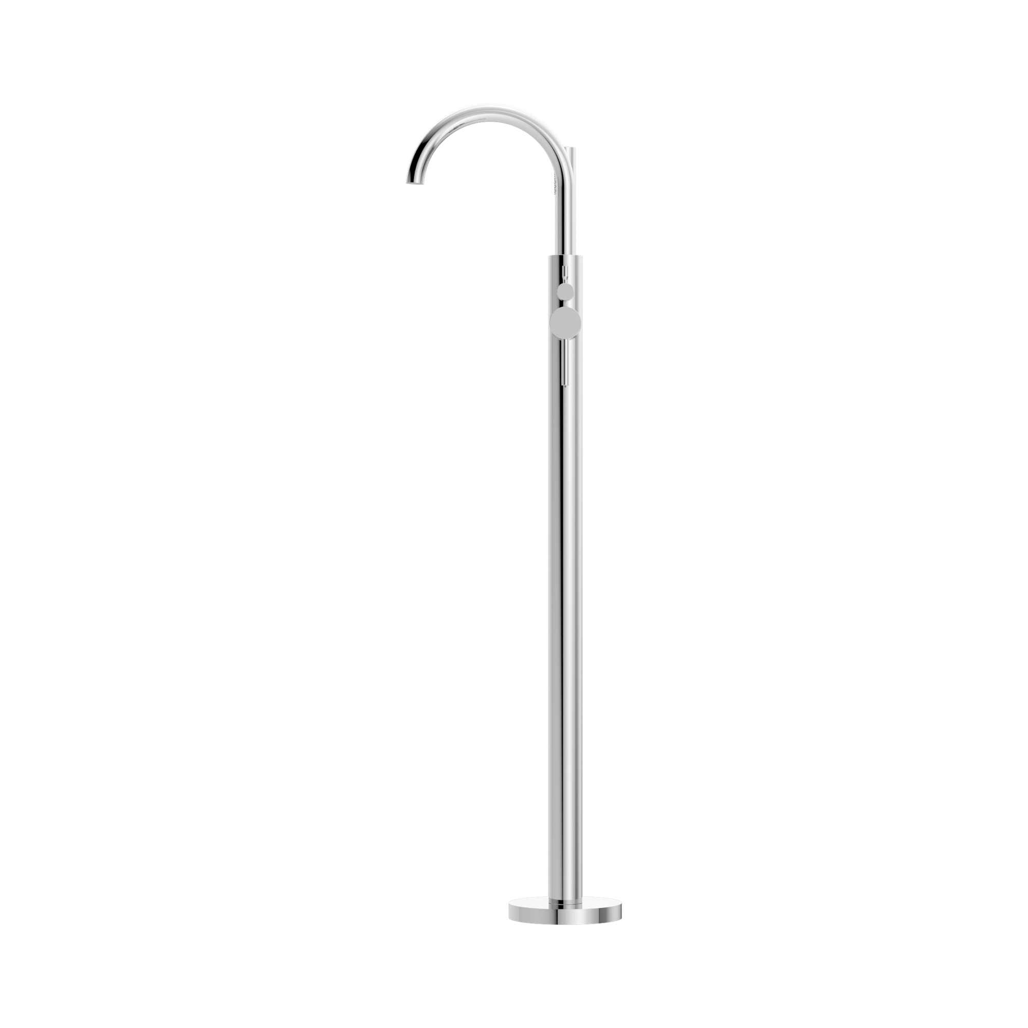 Nero Mecca Round Freestanding Bath Mixer With Handshower Chrome