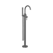 Nero Mecca Round Freestanding Bath Mixer With Handshower Gun Metal
