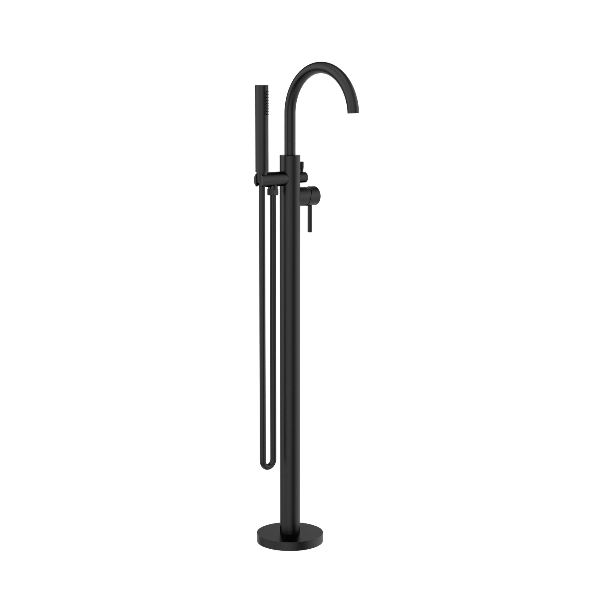 Nero Mecca Round Freestanding Bath Mixer With Handshower Matte Black