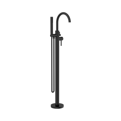 Nero Mecca Round Freestanding Bath Mixer With Handshower Matte Black