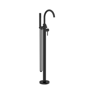 Nero Mecca Round Freestanding Bath Mixer With Handshower Matte Black