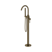 Nero Mecca Round Freestanding Mixer With Hand Shower II Tumbled Antique Brass