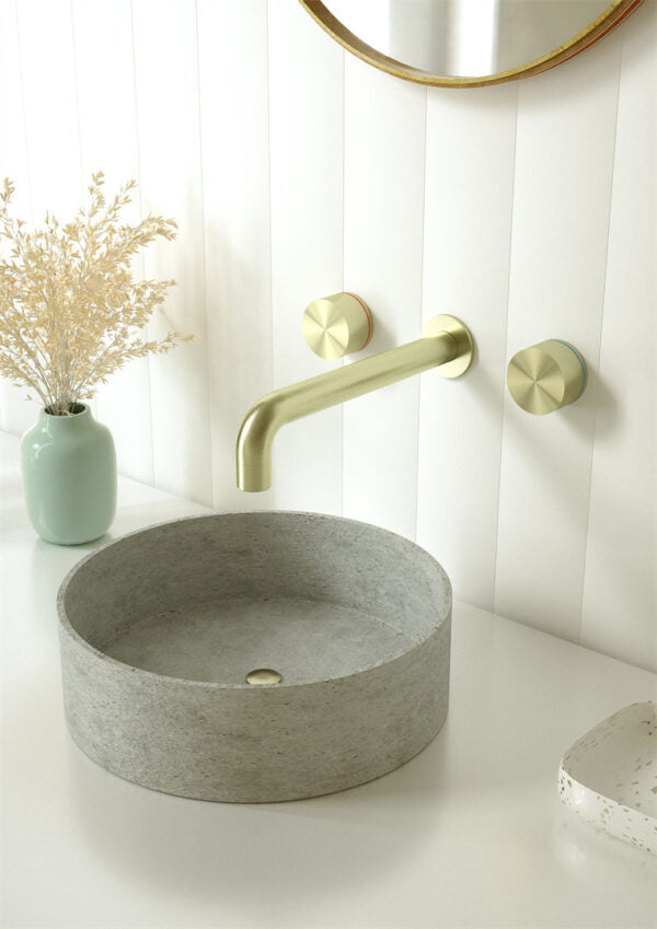 Nero Kara Wall Basin Set - Brushed Gold