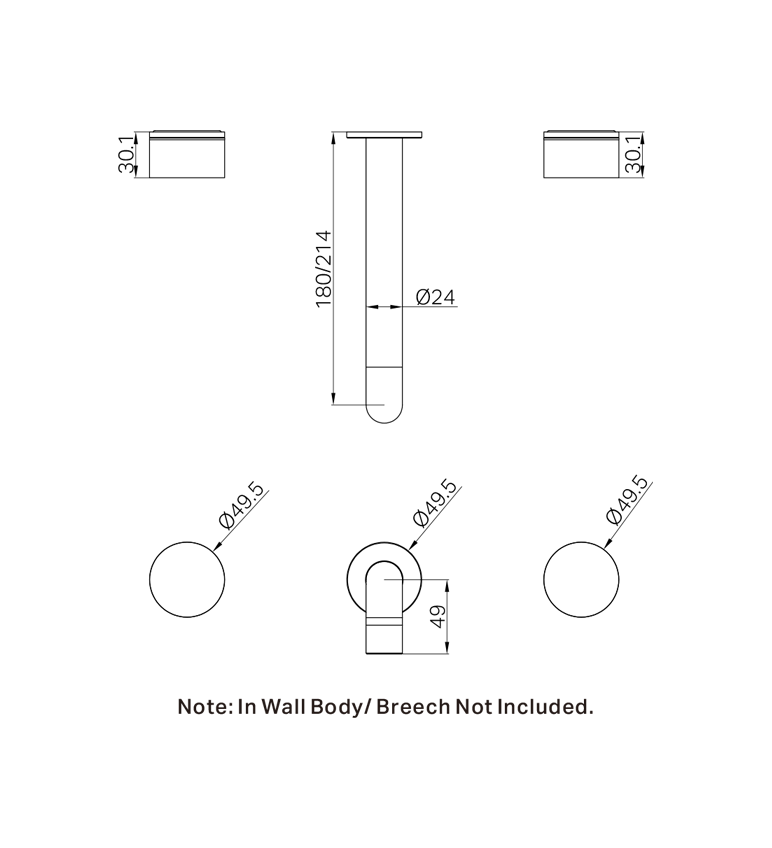 Nero Kara Wall Basin Set - Gunmetal