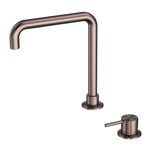 Nero Mecca Hob Basin Mixer Square Swivel Spout Brushed Bronze