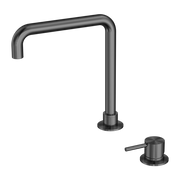 Nero Mecca Hob Basin Mixer Square Swivel Spout Gun Metal