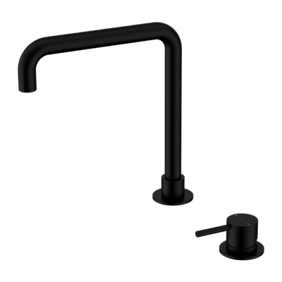 Nero Mecca Hob Basin Mixer Square Swivel Spout Matte Black