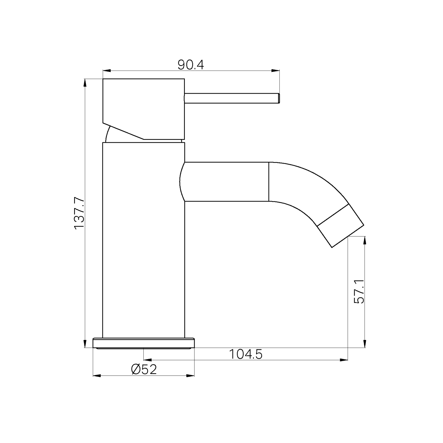 Nero Mecca Mini Basin Mixer Brushed Bronze