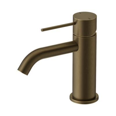 Nero Mecca Basin Mixer Tumbled Antique Brass