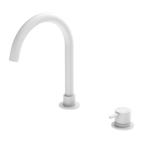 Nero Mecca Hob Basin Mixer Matte White