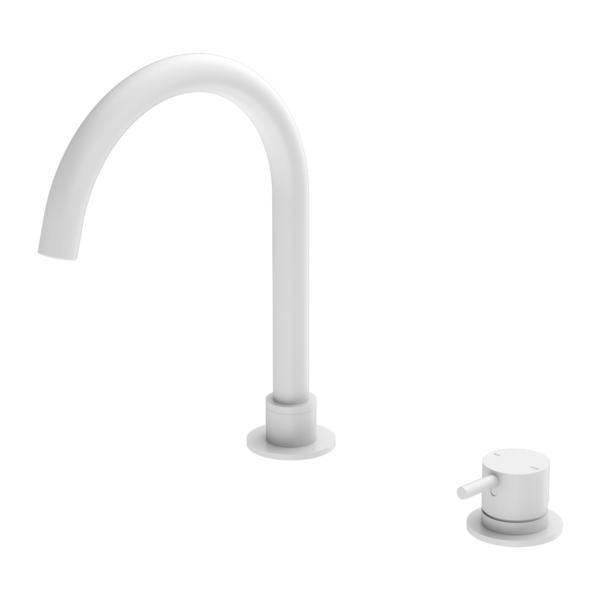 Nero Mecca Hob Basin Mixer Matte White