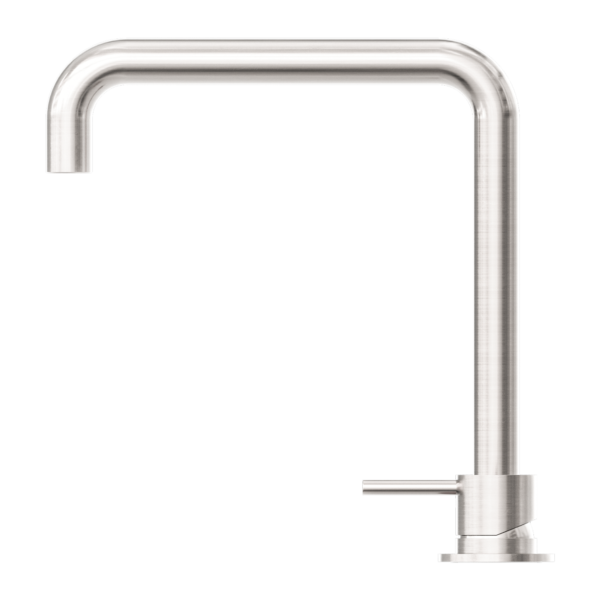 Nero Mecca Hob Basin Mixer Square Swivel Spout Brushed Nickel