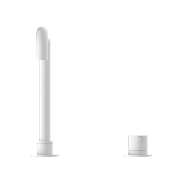 Nero Mecca Hob Basin Mixer Square Swivel Spout Matte White