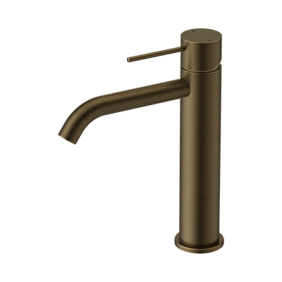 Nero Mecca Mid Tall Basin Mixer Tumbled Antique Brass