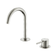 Mecca Hob Basin Mixer Set Arc Spout Brushed Nickel